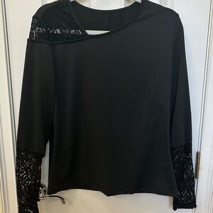 SHEIN Black Lace Accent Women's Blouse